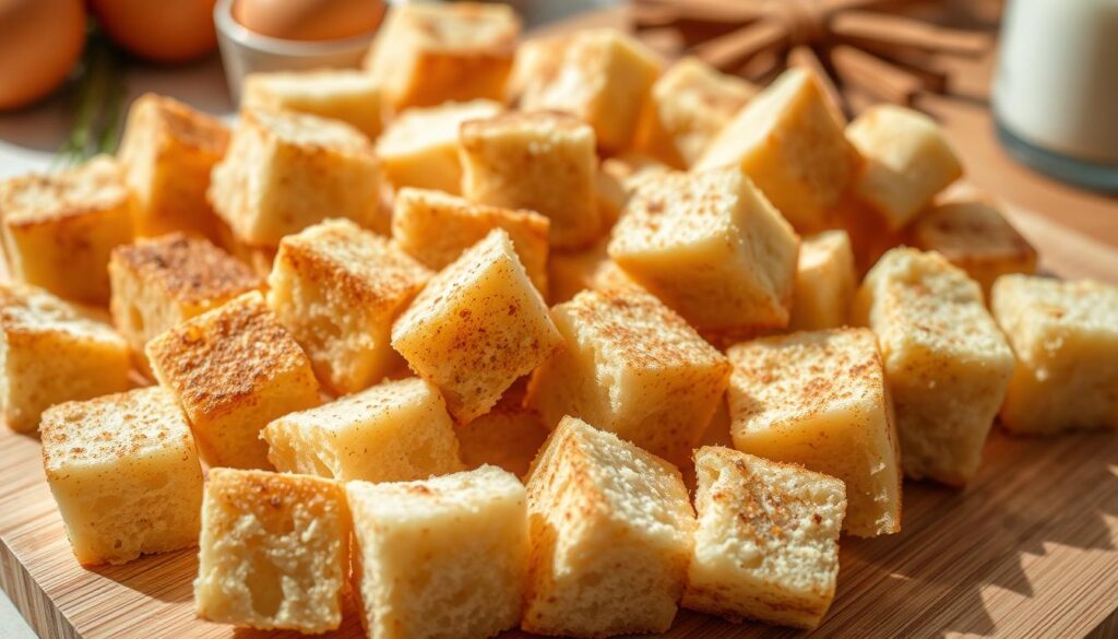 Bread cubes for pudding