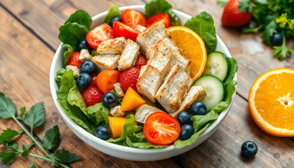 Healthy Chicken Salad with Fruits