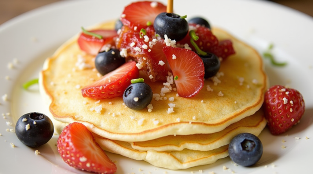 pancakes with brie and bacon