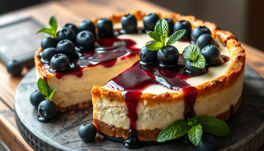 roasted blueberry cheesecake