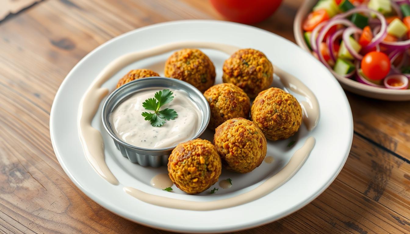 Baked Falafel with Tahini Sauce