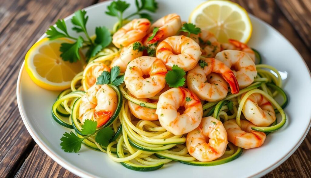 Lemon Garlic Shrimp with Zucchini Noodles