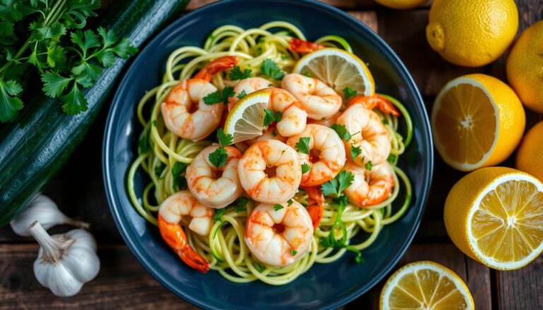 Lemon Garlic Shrimp with Zucchini Noodles