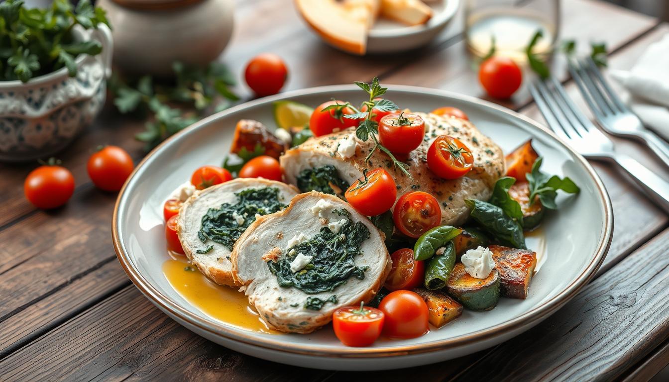 Mediterranean Spinach and Feta Stuffed Chicken