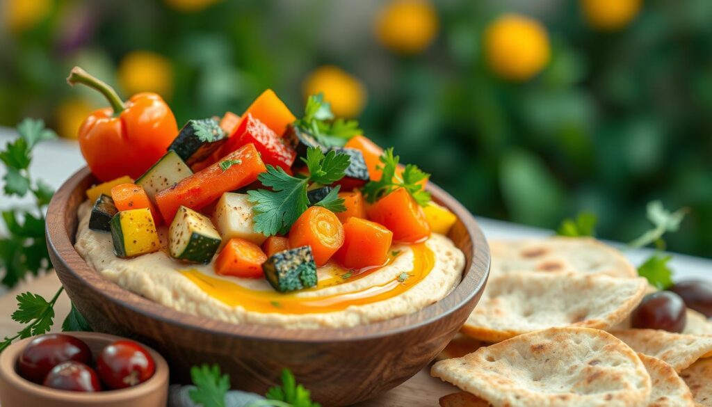 Roasted Vegetable Hummus Bowl