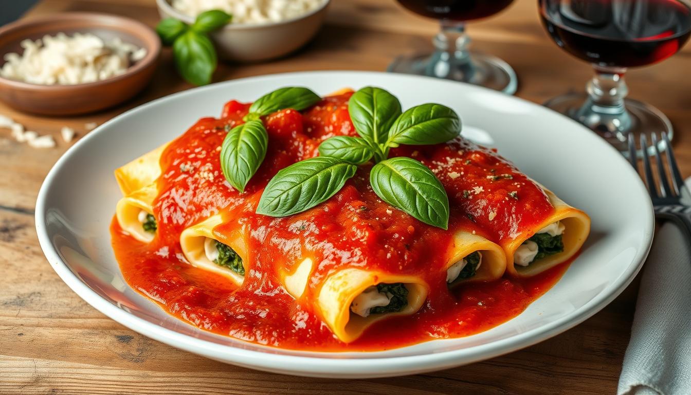 Spinach Ricotta Cannelloni